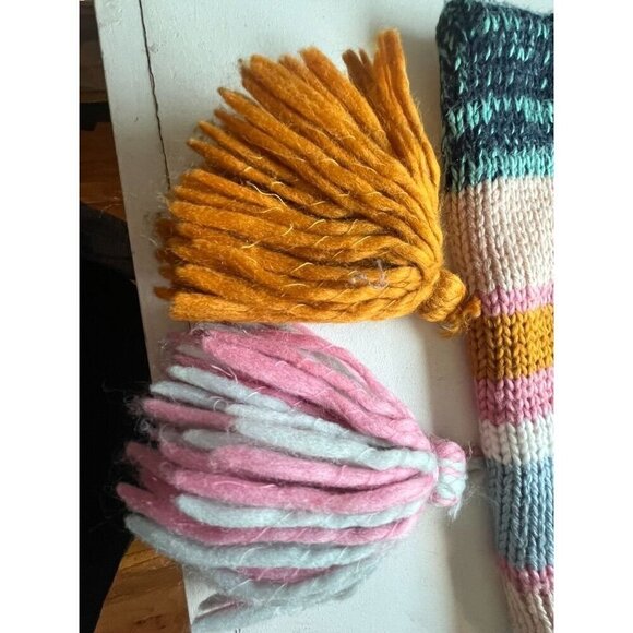 Boho Pillow Cover Chunky Knit Tassel Lumbar Folk Woven Rainbow Hippie Indie Chic - Picture 6 of 15